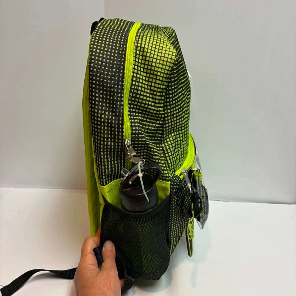 Wonder Nation Backpack 5 Piece Set Kids One Size Green Gamer Grid Pattern